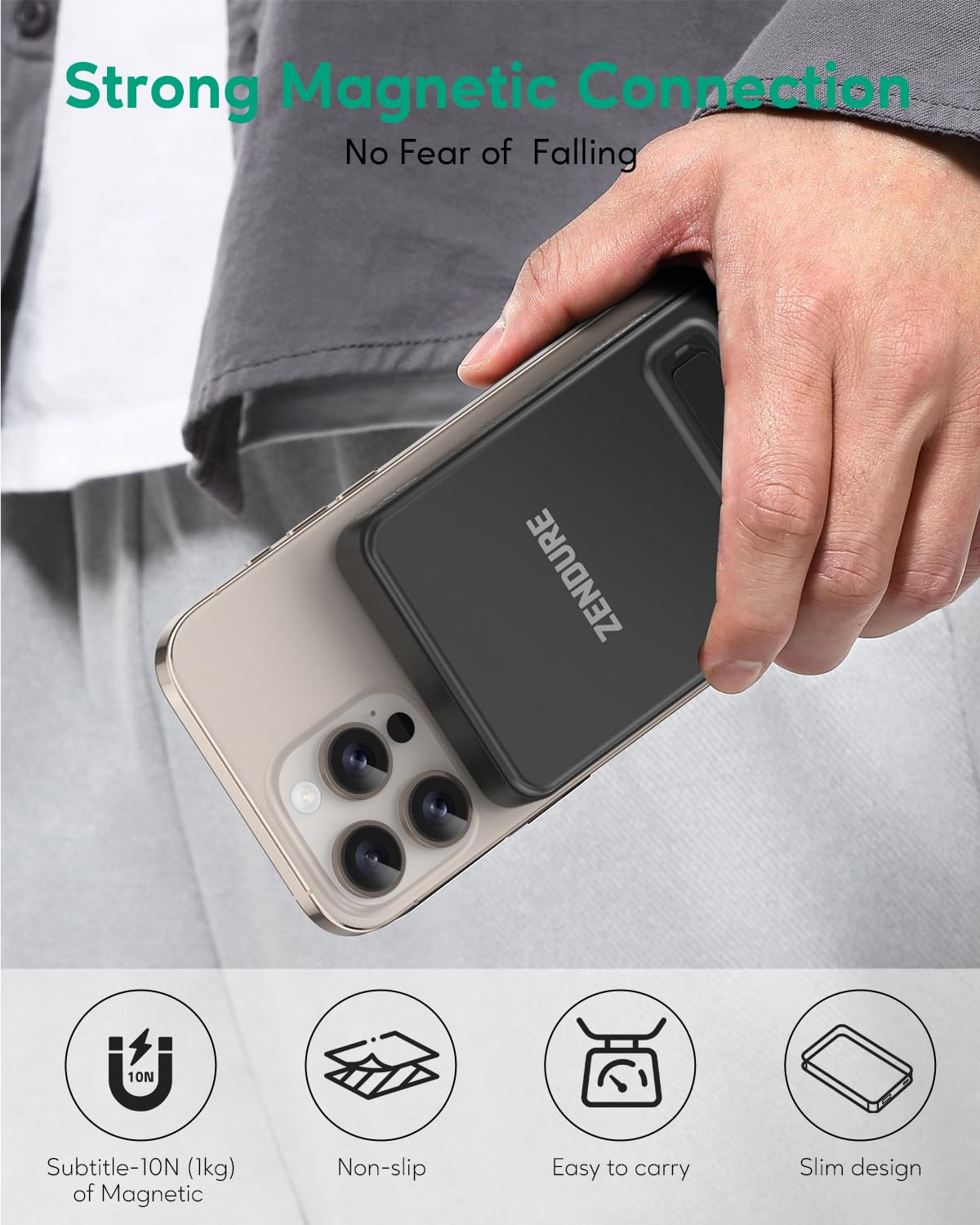 Foto 4 | Batería Externa Zendure Supermini Q De 10.000 Mah Con Conexión Inalámbrica De 15 W - Venta Internacional.