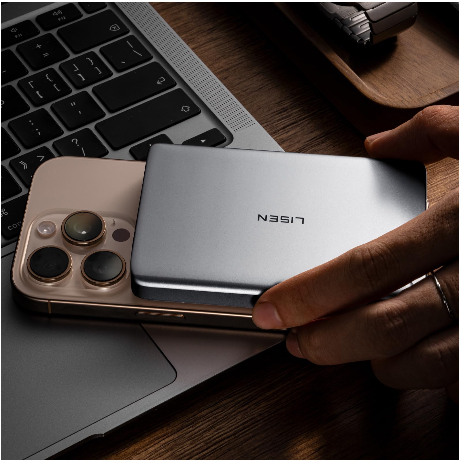 Foto 1 | Cargador Portátil Lisen Magsafe De 10000 Mah Para Iphone, Color Gris - Venta Internacional.