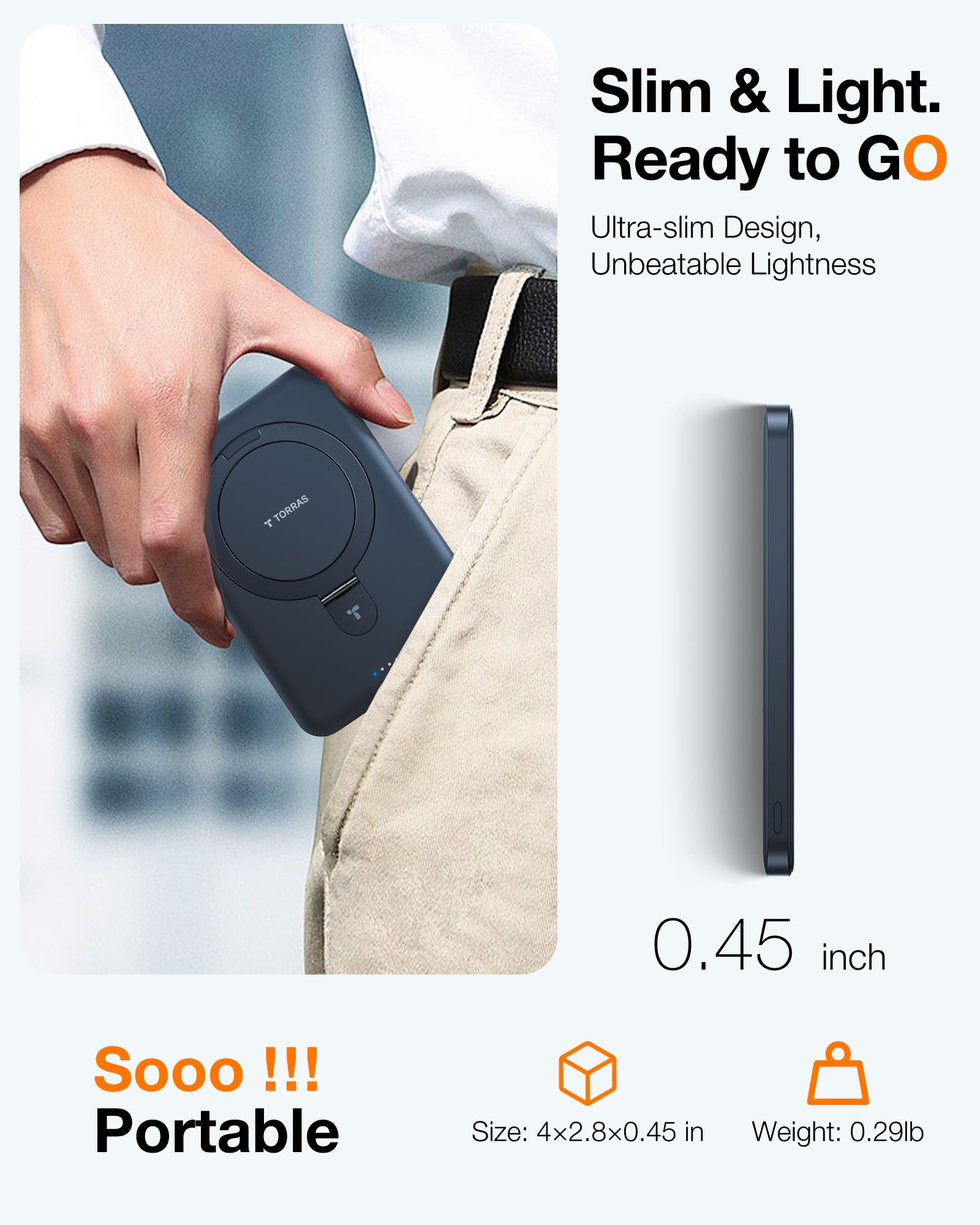 Foto 5 pulgar | Cargador Portátil Power Bank Torras 0.45 Slim 5000mah - Venta Internacional.