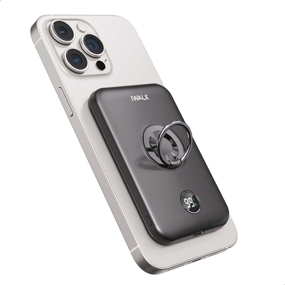 Foto 1 | Cargador Inalámbrico Power Bank Iwalk Magnetic 6000 Mah Negro - Venta Internacional.