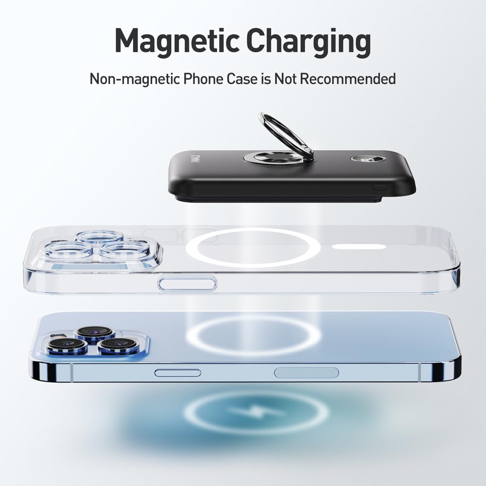 Foto 2 | Cargador Inalámbrico Power Bank Iwalk Magnetic 6000 Mah Negro - Venta Internacional.