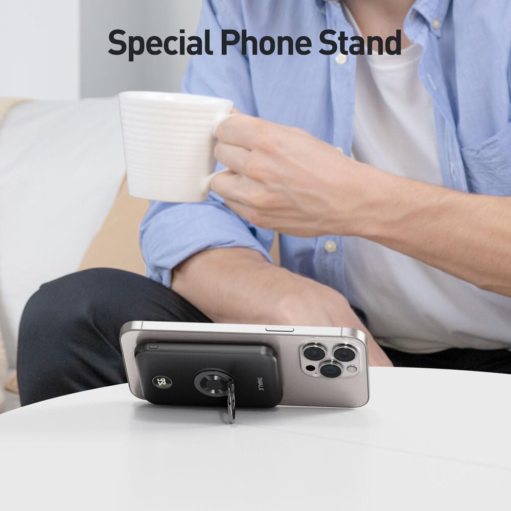 Foto 5 | Cargador Inalámbrico Power Bank Iwalk Magnetic 6000 Mah Negro - Venta Internacional.