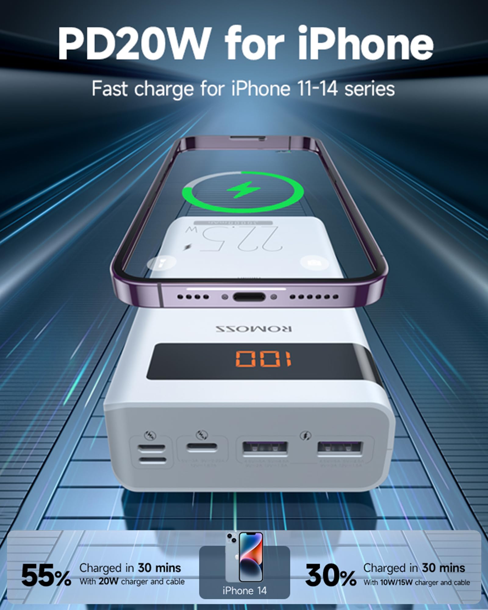 Foto 4 pulgar | Batería Externa Romoss Sense8pf 30000 Mah 22,5 W Type-c Pd - Venta Internacional.
