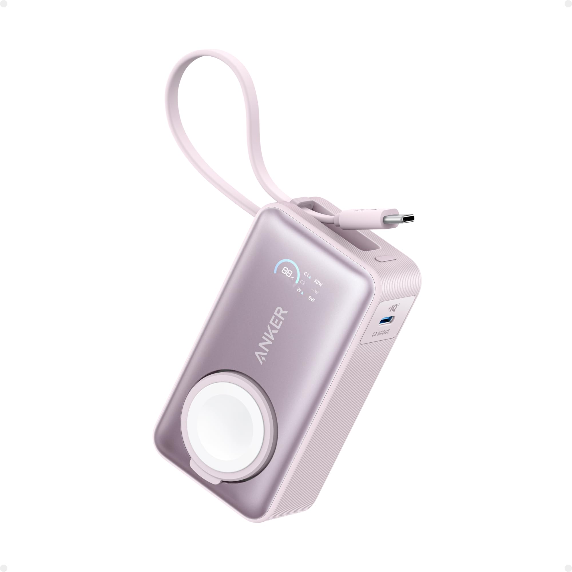 Foto 2 pulgar | Power Bank Anker Maggo De 10.000 Mah Con Cable Usb-c Incorporado, Color Rosa - Venta Internacional.