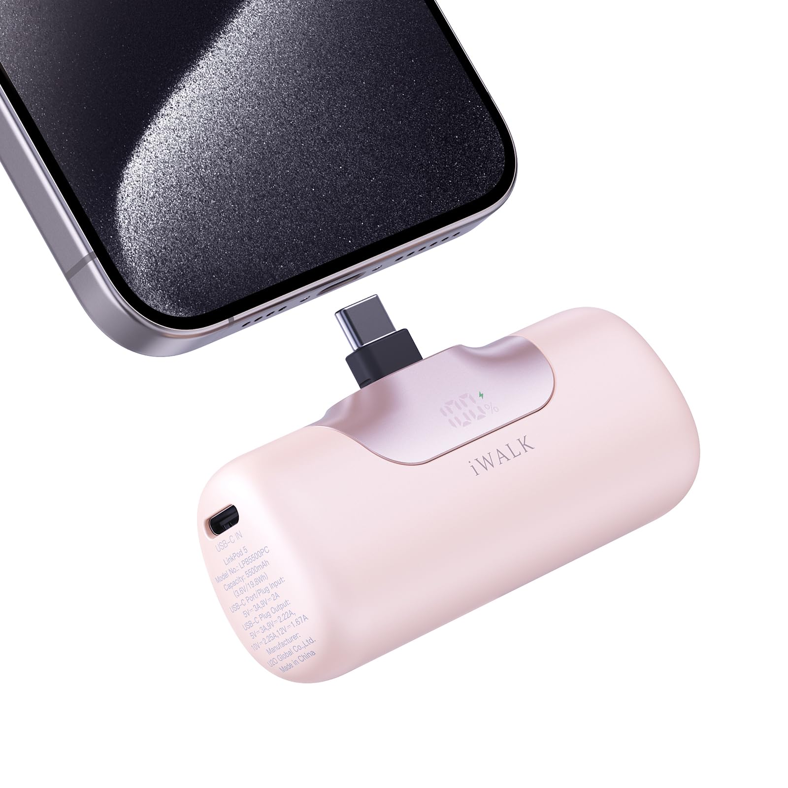 Cargador Portátil Iwalk 5500 Mah 22,5 W De Carga Rápida Rosa - Venta Internacional.