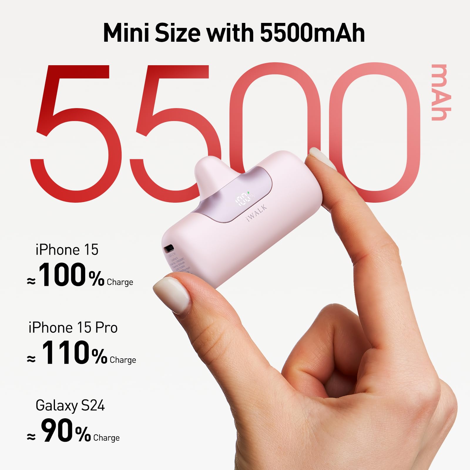 Foto 3 pulgar | Cargador Portátil Iwalk 5500 Mah 22,5 W De Carga Rápida Rosa - Venta Internacional.