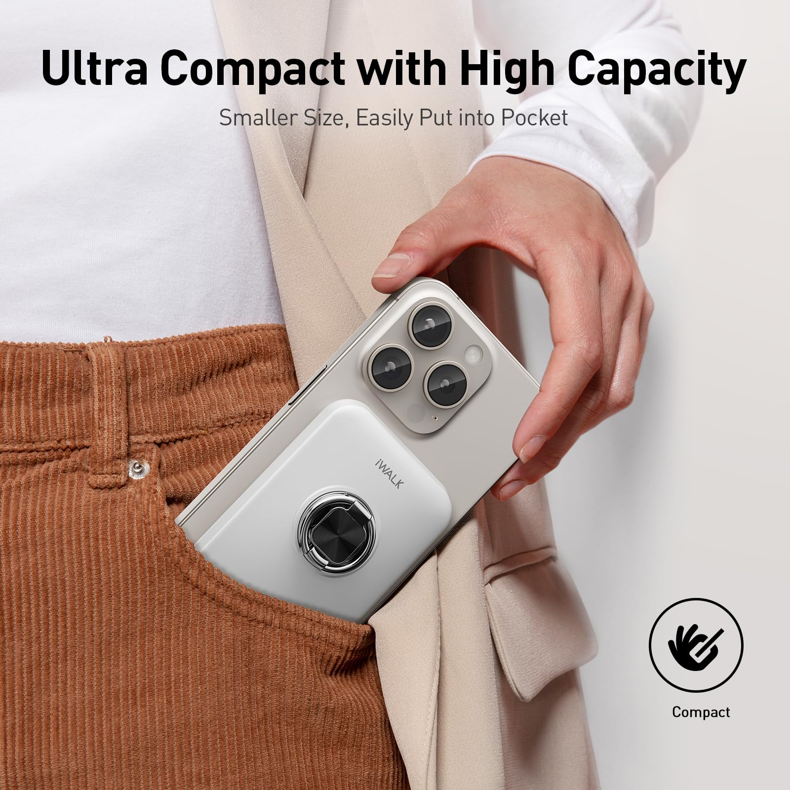 Foto 3 pulgar | Cargador Portátil Iwalk Magnetic De 10.000 Mah Para Iphone Con Soporte - Venta Internacional.