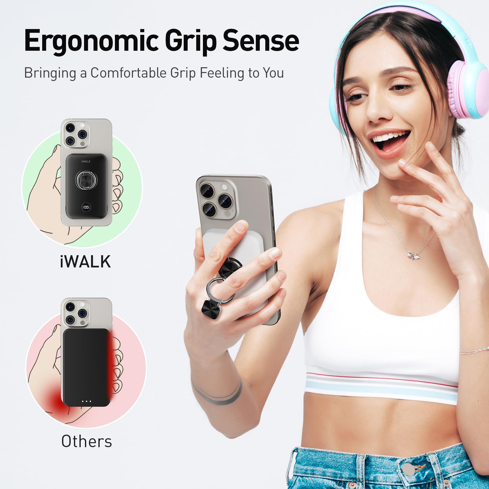 Foto 4 pulgar | Cargador Portátil Iwalk Magnetic De 10.000 Mah Para Iphone Con Soporte - Venta Internacional.