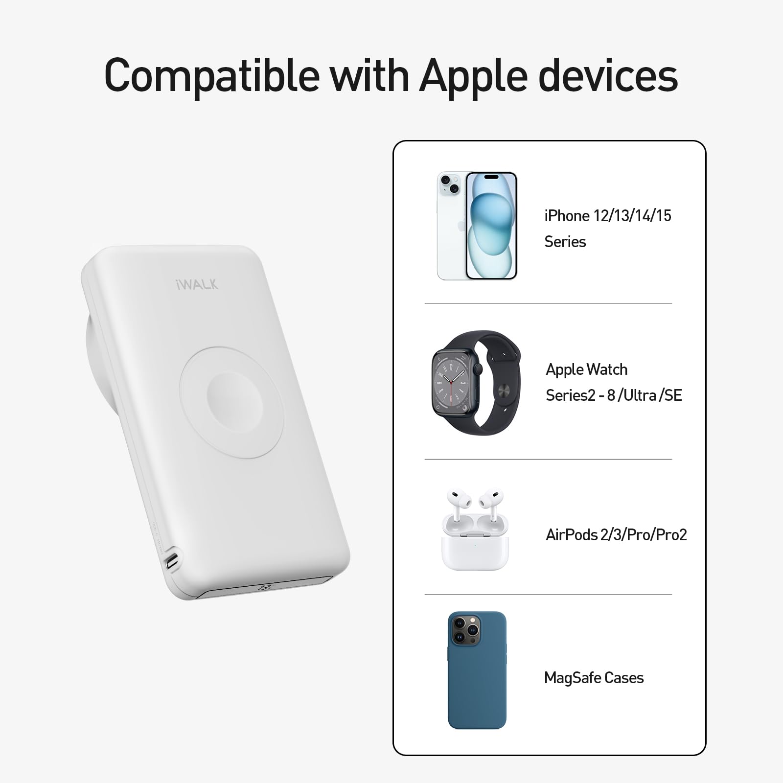 Foto 5 pulgar | Power Bank Iwalk Mag-x Magnético Inalámbrico De 10000 Mah Con Cargador Iwatch - Venta Internacional.