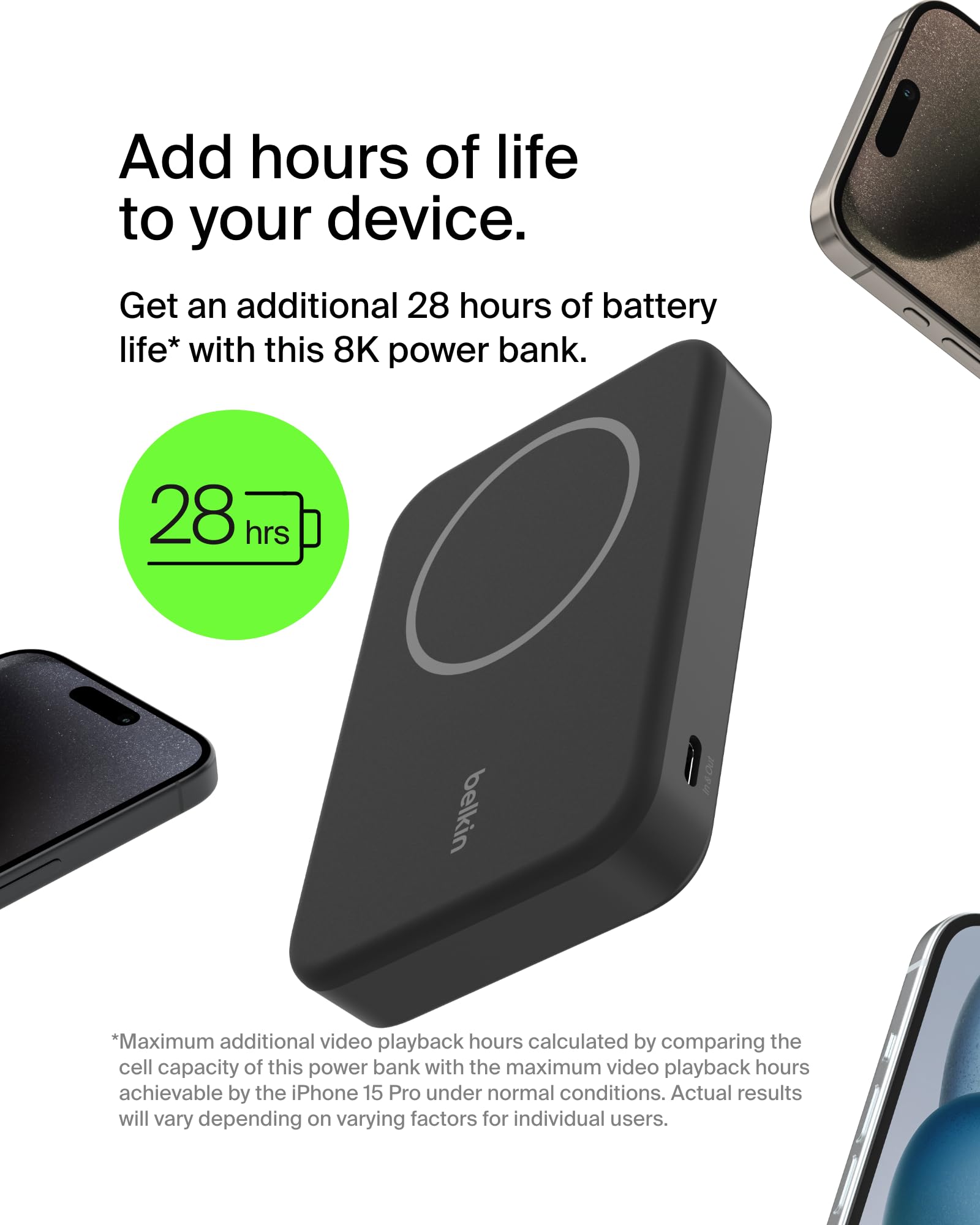 Foto 4 pulgar | Batería Externa Inalámbrica Belkin Boostcharge Pro De 8000 Mah, Color Negro - Venta Internacional.