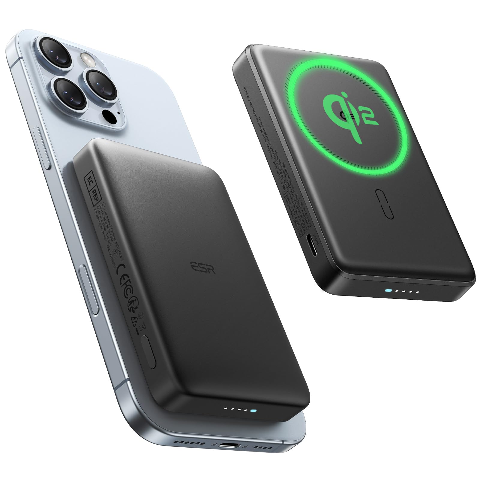 Paquete De Baterías Magsafe Esr De 10.000 Mah, 15 W, Carga Rápida, Negro - Venta Internacional.
