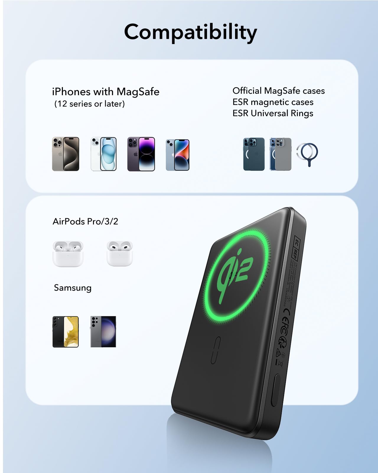 Foto 8 pulgar | Paquete De Baterías Magsafe Esr De 10.000 Mah, 15 W, Carga Rápida, Negro - Venta Internacional.