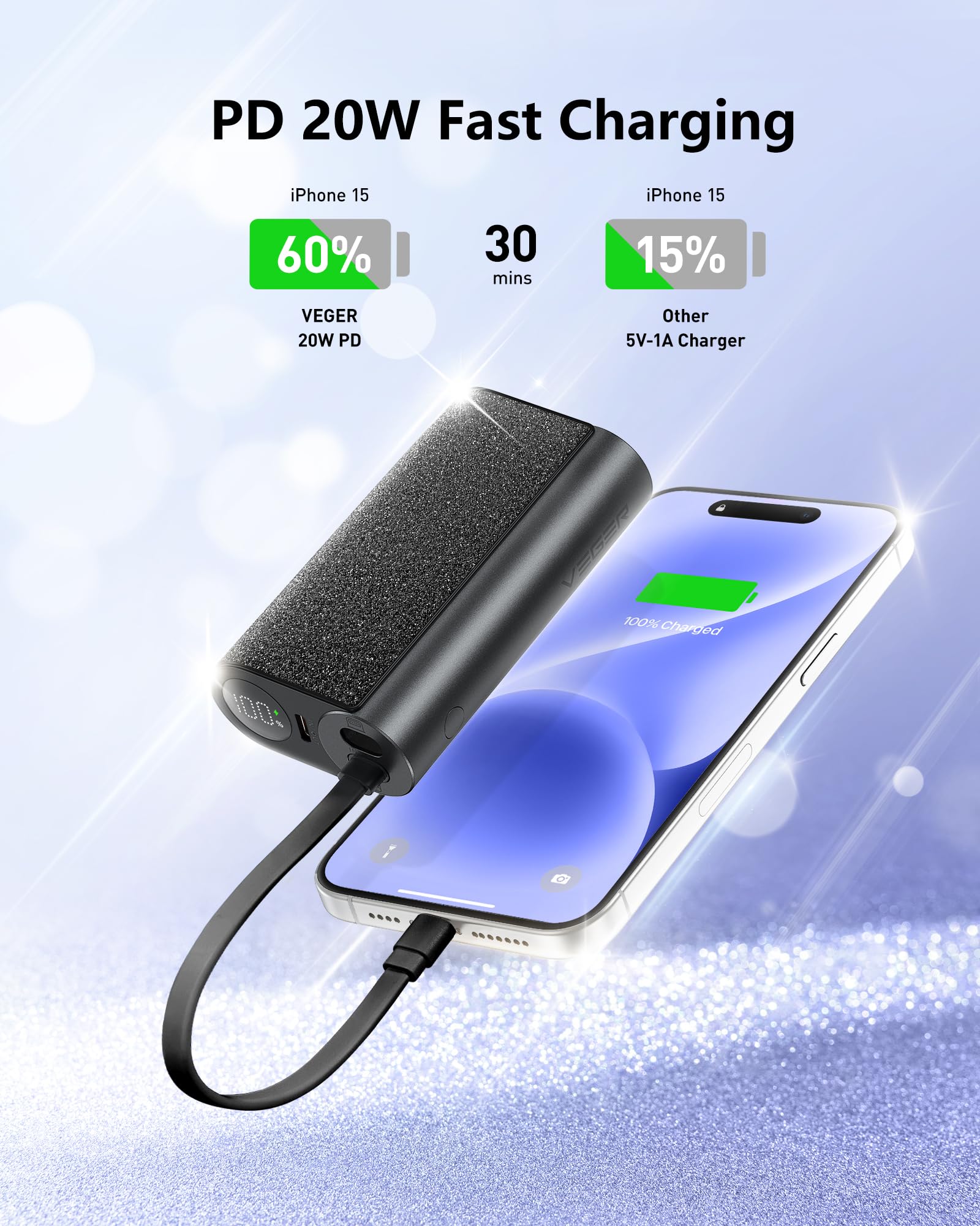 Foto 6 pulgar | Cargador Portátil Compacto Power Bank Veger De 10000 Mah Y 20 W - Venta Internacional.