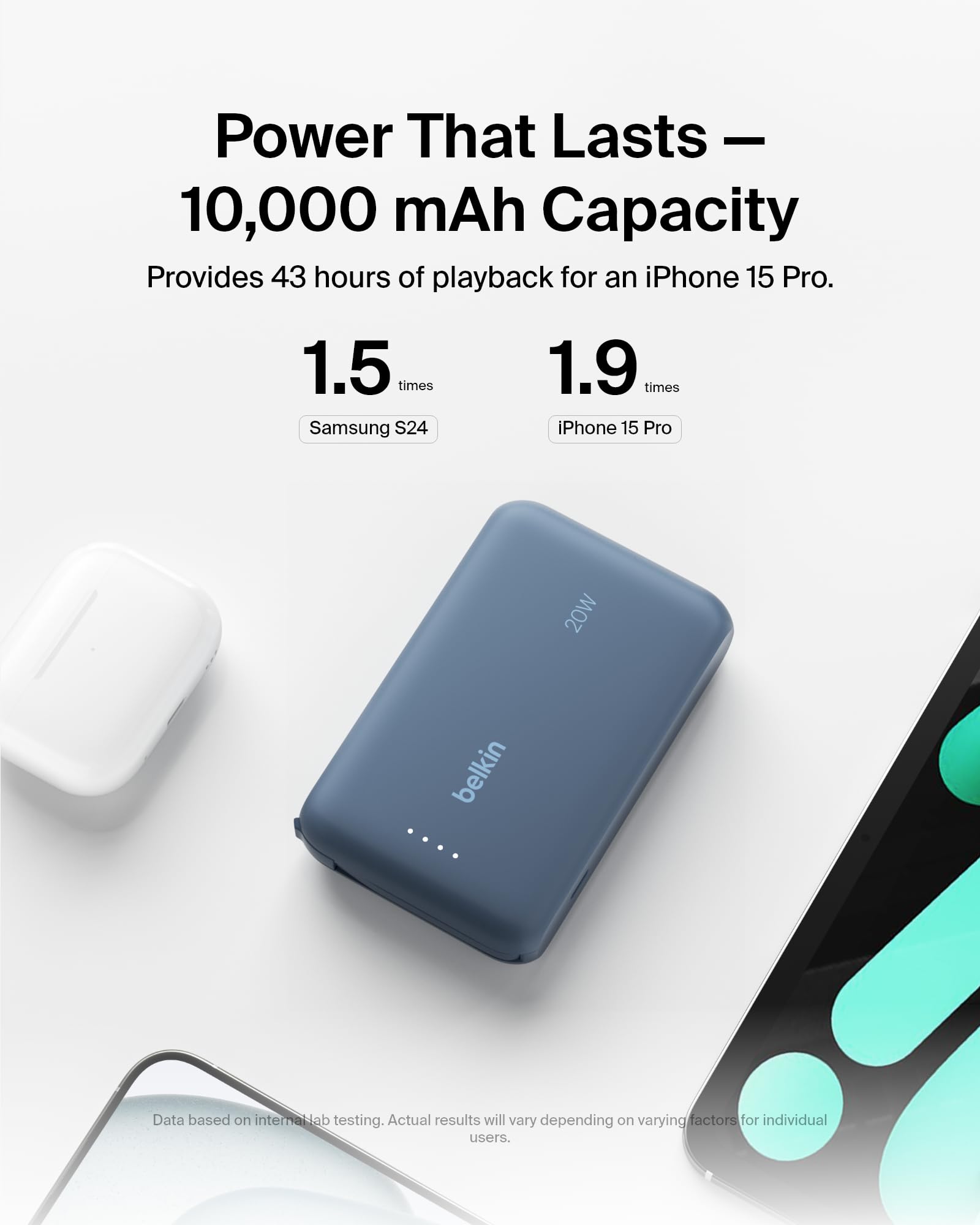Foto 4 pulgar | Batería Externa Belkin 10k Pd 20w Con Cable Integrado Para Iphone - Venta Internacional.