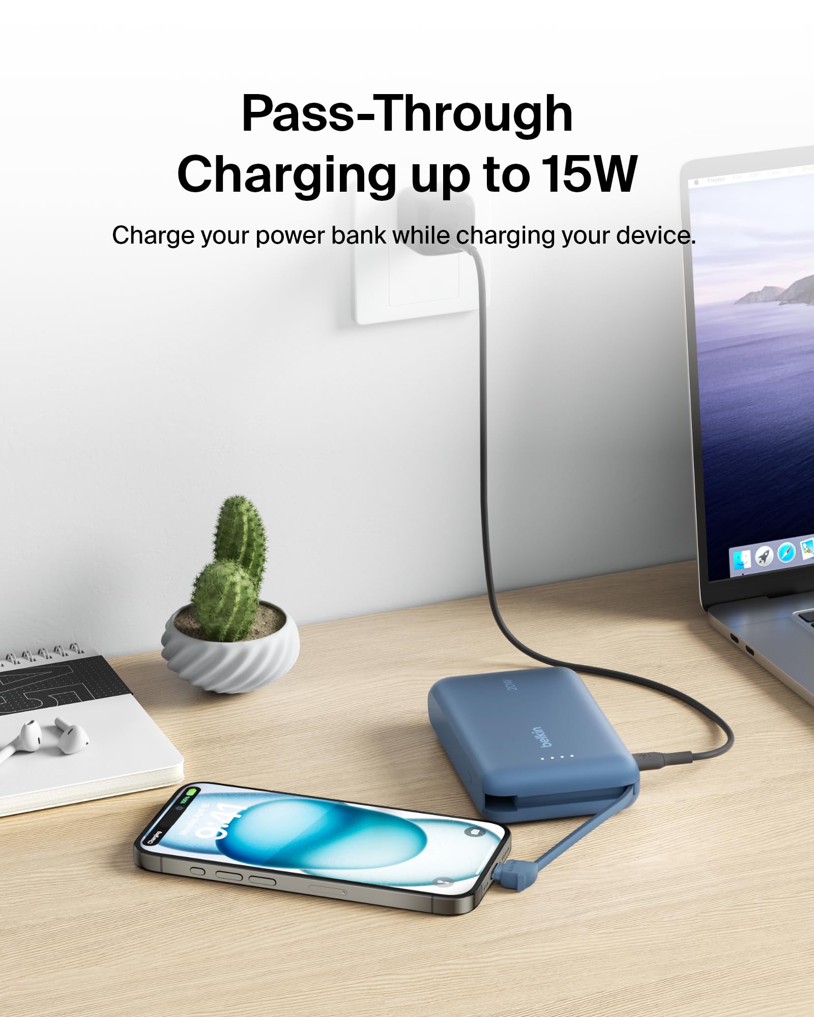 Foto 6 | Batería Externa Belkin 10k Pd 20w Con Cable Integrado Para Iphone - Venta Internacional.