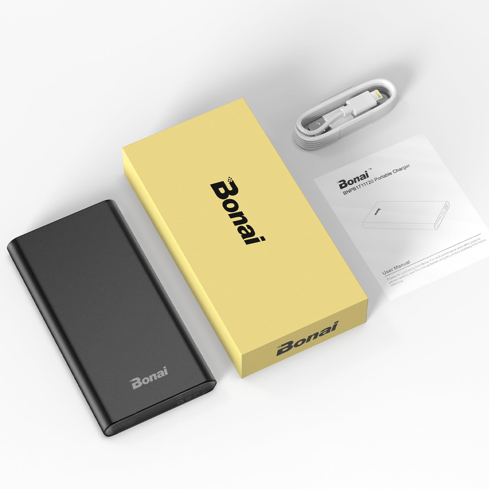 Foto 8 pulgar | Cargador Portátil Power Bank Bonai De 12.000 Mah, 5 V/3 A, Negro - Venta Internacional.