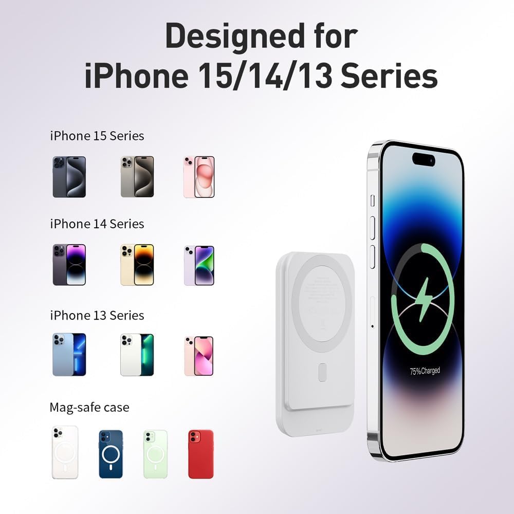 Foto 8 pulgar | Cargador Portátil Iwalk Magnetic 5000 Mah 18 W Para Iphone Blanco - Venta Internacional.
