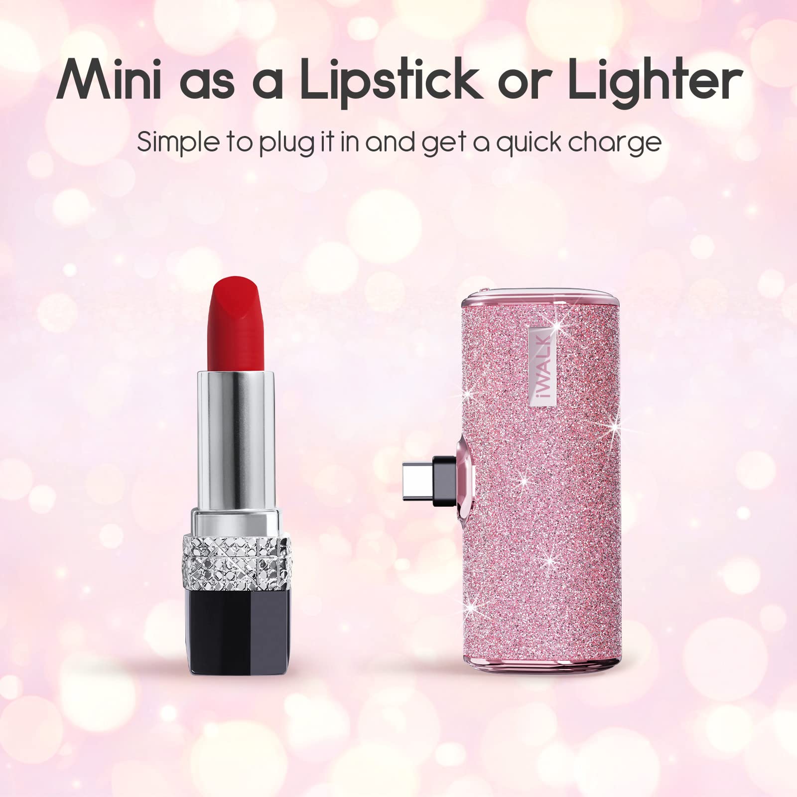 Foto 3 pulgar | Cargador Portátil Iwalk 4500mah Usb-c Rosa Para Iphone/samsung - Venta Internacional.
