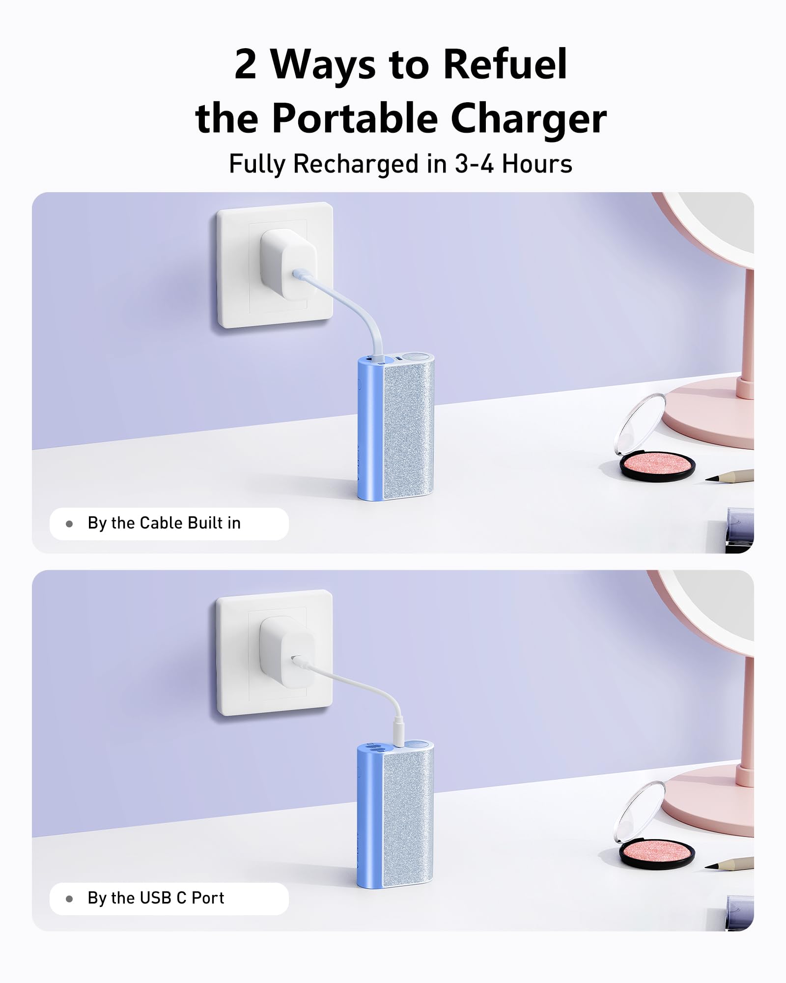 Foto 7 pulgar | Cargador Portátil Compacto Power Bank Veger De 10000 Mah, 20 W, Azul - Venta Internacional.