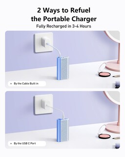Foto 6 | Cargador Portátil Compacto Power Bank Veger De 10000 Mah, 20 W, Azul - Venta Internacional.