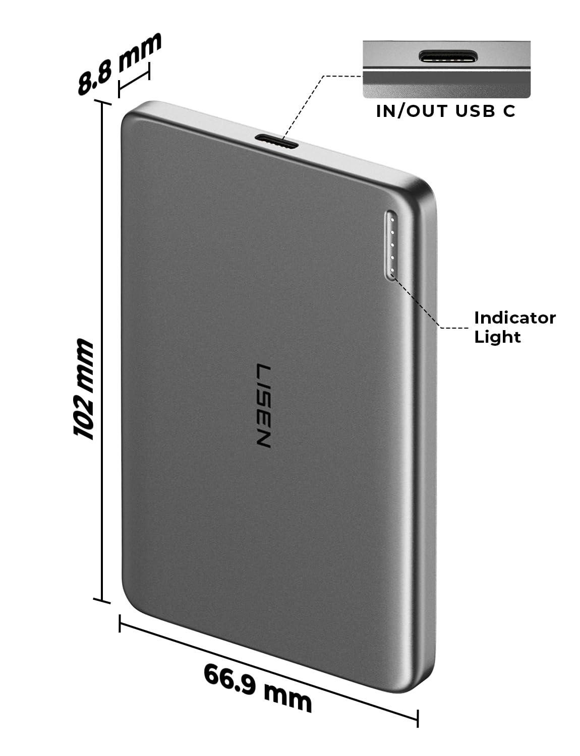 Foto 4 pulgar | Cargador Portátil Magsafe Lisen 5000 Mah Para Iphone, Color Rosa - Venta Internacional.