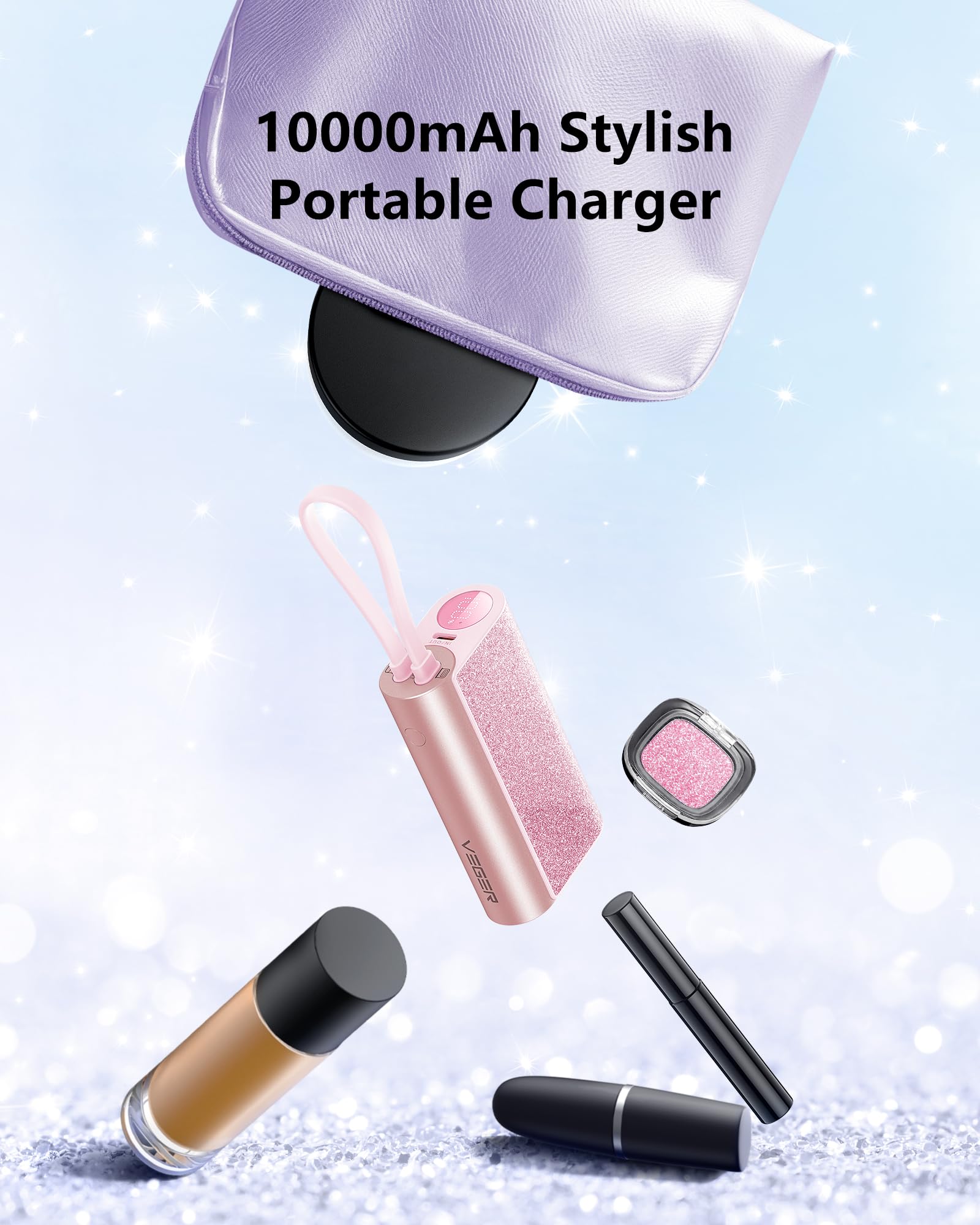 Foto 3 pulgar | Cargador Portátil Compacto Power Bank Veger De 10000 Mah Y 20 W, Color Rosa - Venta Internacional.