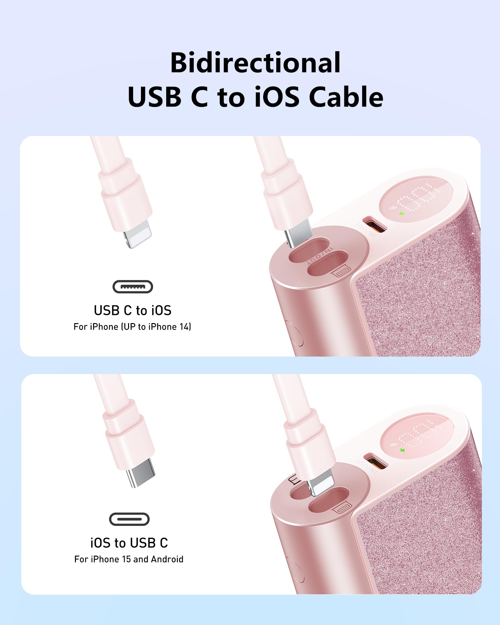 Foto 5 pulgar | Cargador Portátil Compacto Power Bank Veger De 10000 Mah Y 20 W, Color Rosa - Venta Internacional.