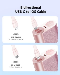Foto 4 | Cargador Portátil Compacto Power Bank Veger De 10000 Mah Y 20 W, Color Rosa - Venta Internacional.