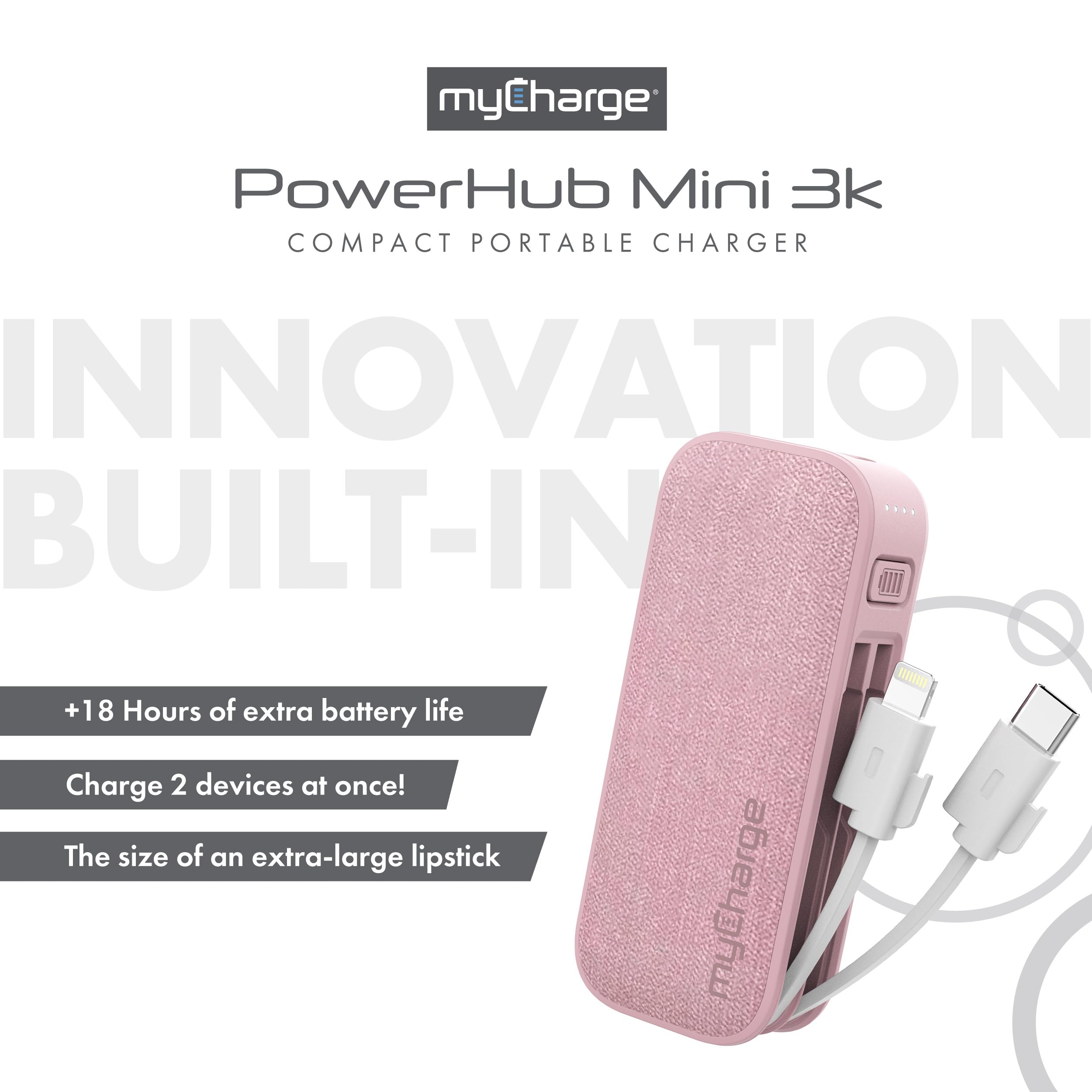 Foto 3 pulgar | Cargador Portátil Mycharge Powerhub Mini 3000mah Rosa - Venta Internacional.