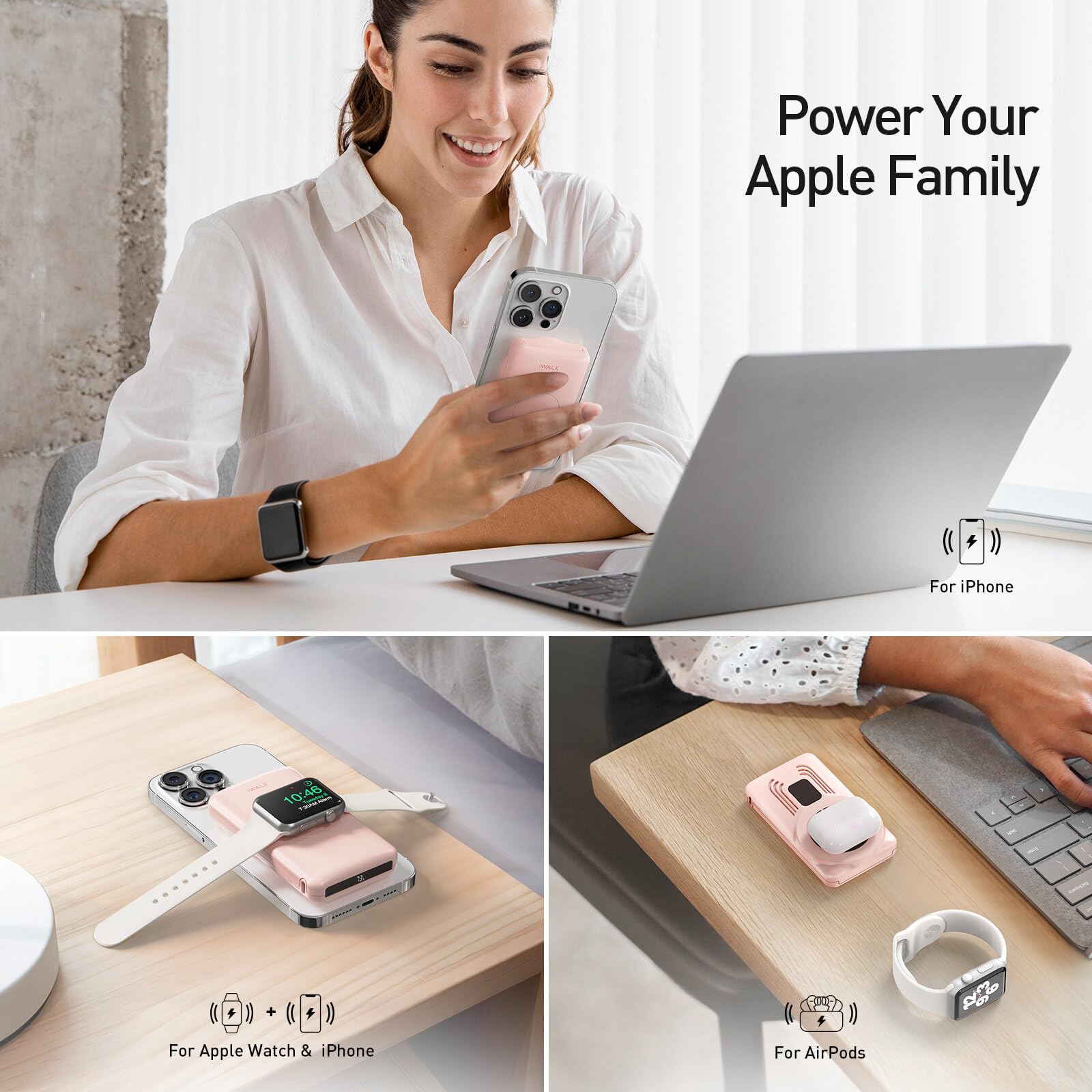 Foto 4 pulgar | Power Bank Iwalk Mag-x Magnético Inalámbrico De 10000 Mah Con Cargador Iwatch - Venta Internacional.