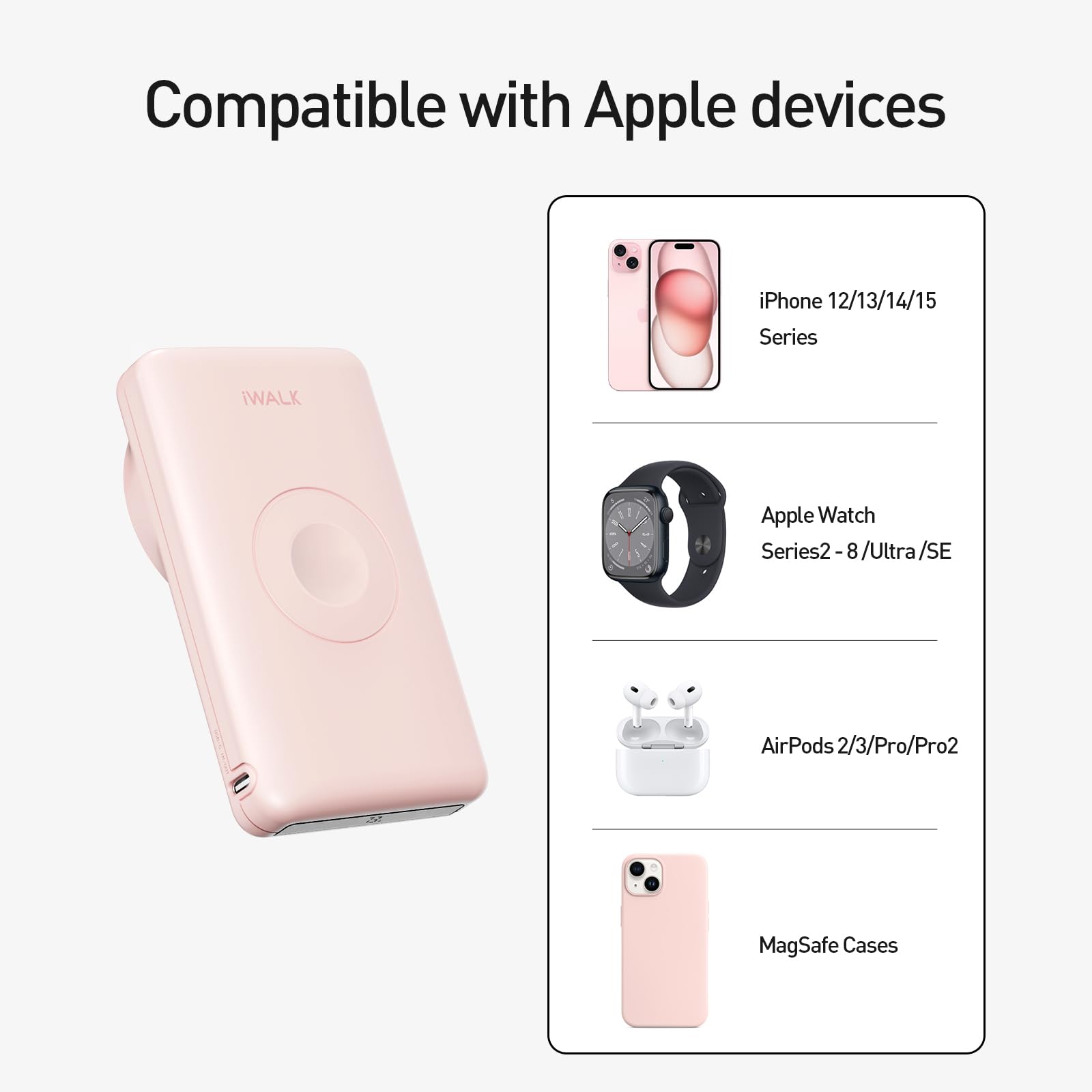Foto 5 pulgar | Power Bank Iwalk Mag-x Magnético Inalámbrico De 10000 Mah Con Cargador Iwatch - Venta Internacional.