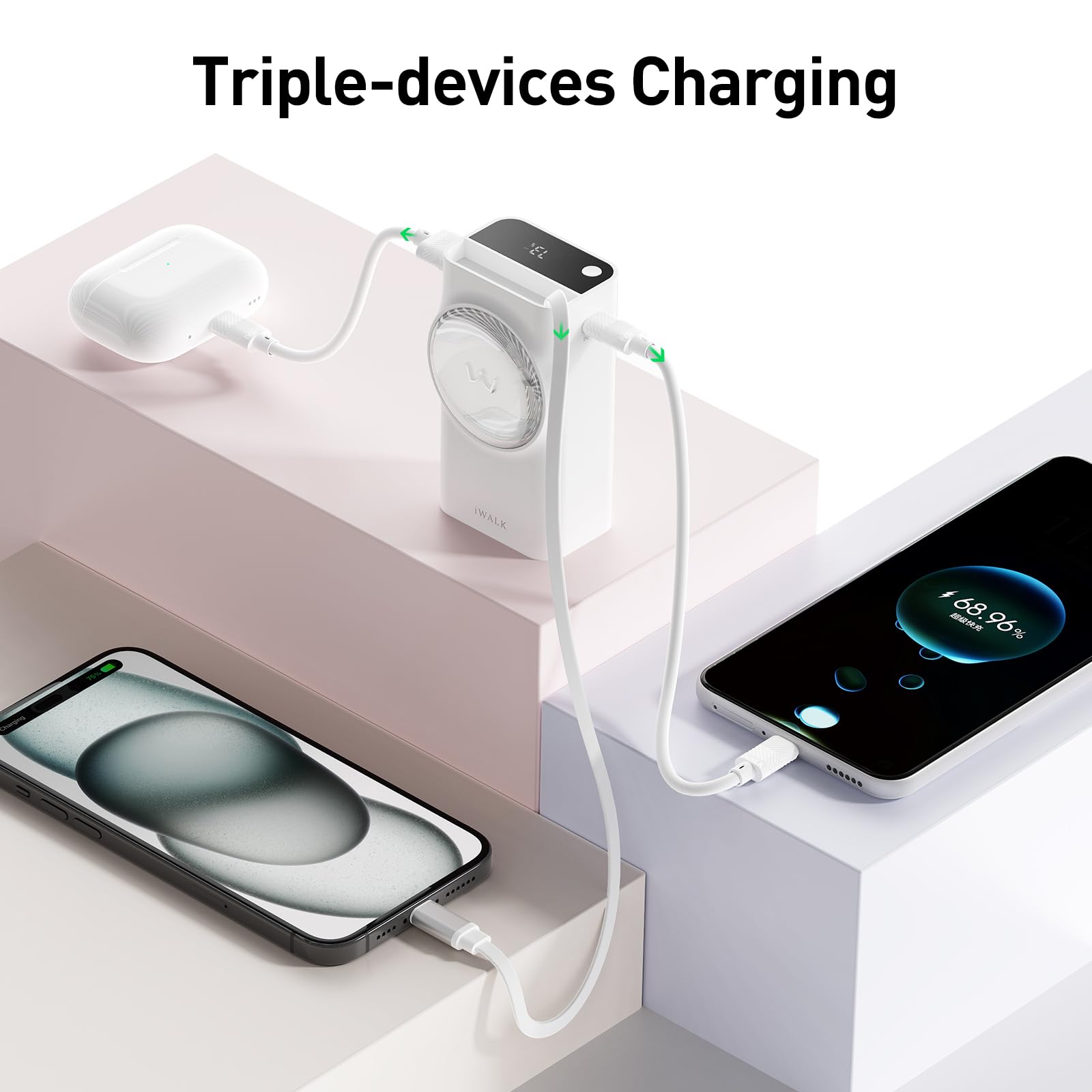 Foto 6 pulgar | Cargador Portátil Iwalk Linkpod Reel De 10000 Mah 30 W Con 3 Salidas - Venta Internacional.