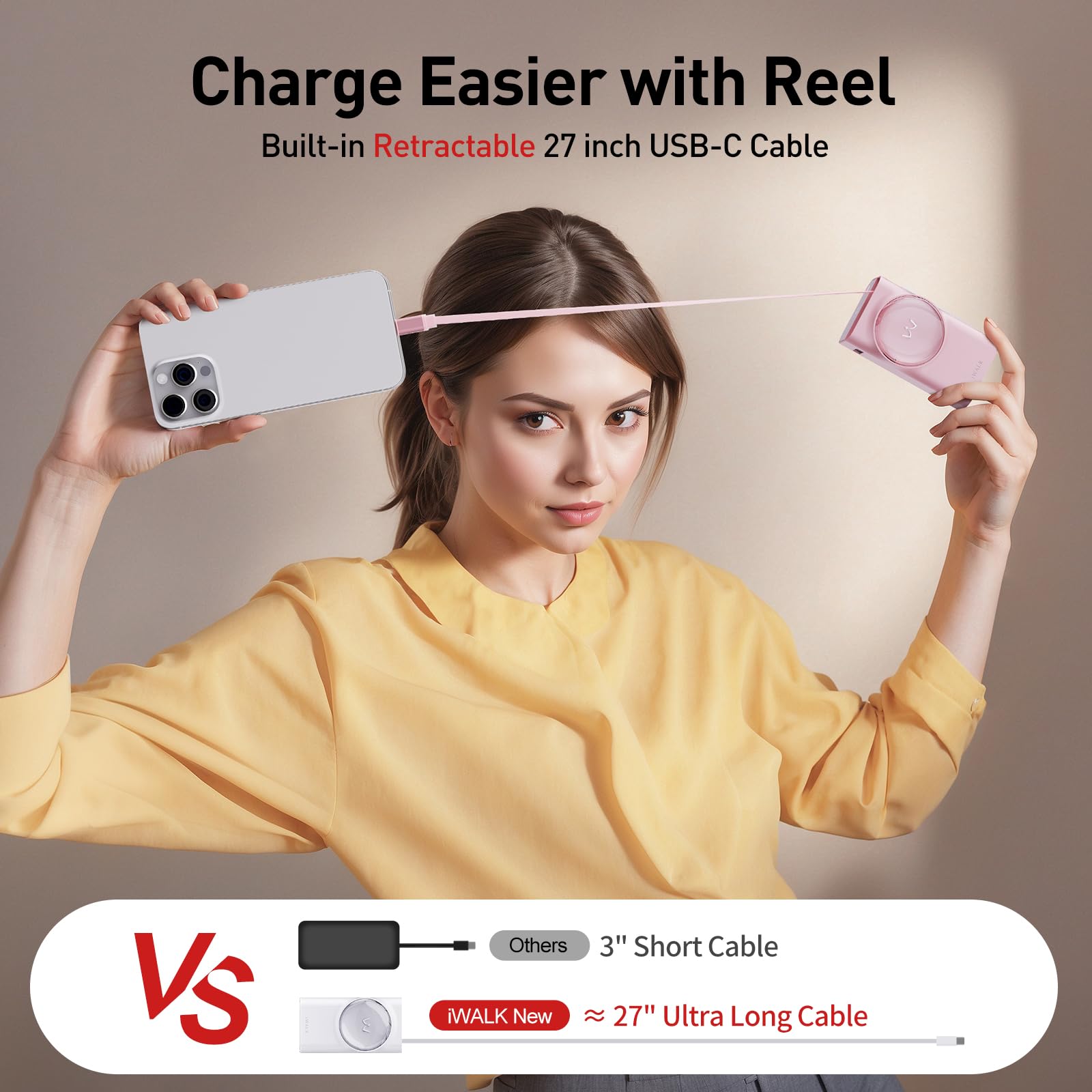 Foto 2 | Cargador Portátil Iwalk Linkpod Reel De 10000 Mah 30 W Con 3 Salidas - Venta Internacional.