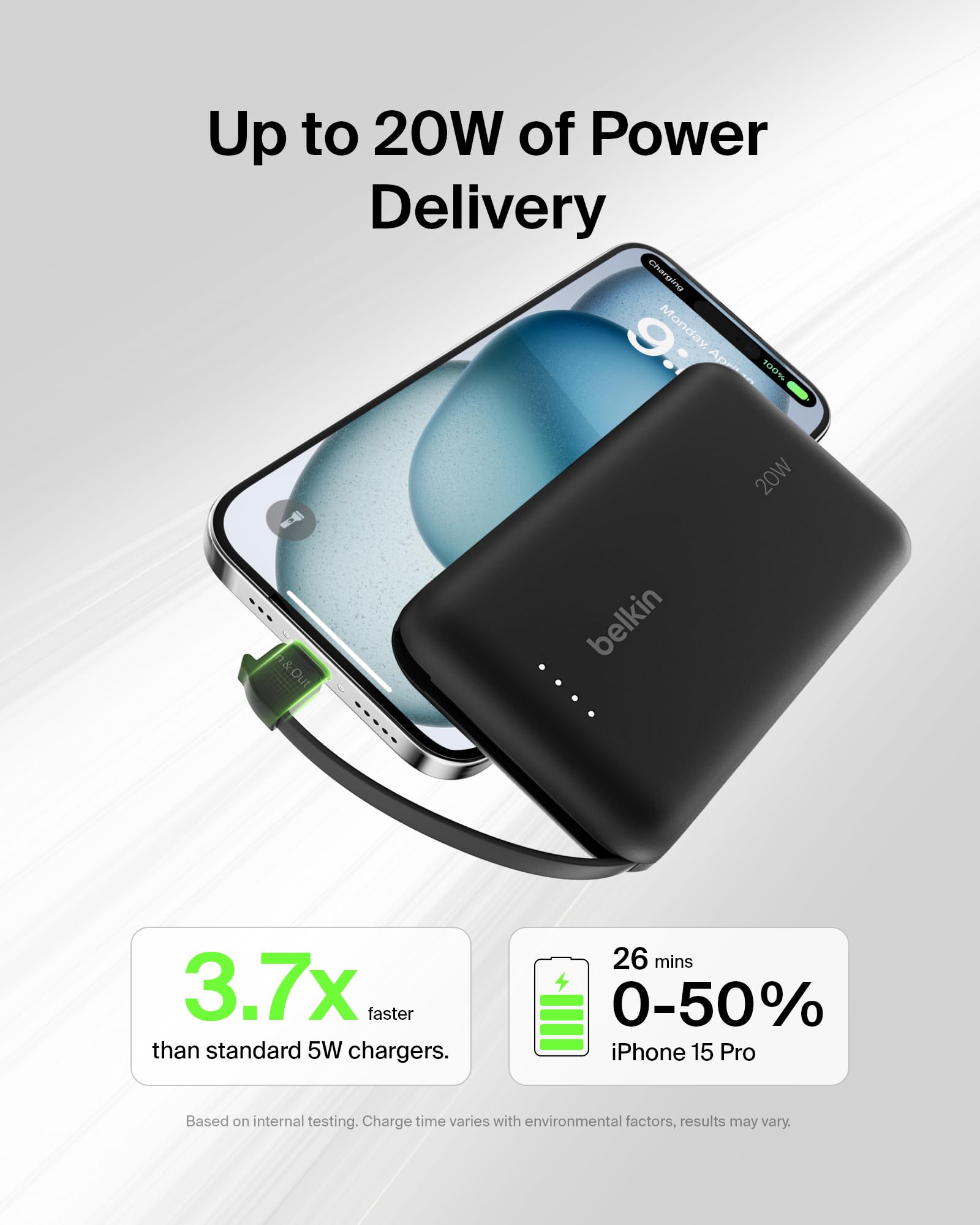 Foto 3 pulgar | Batería Externa Belkin 10k Pd 20w Con Cable Integrado Para Iphone - Venta Internacional.