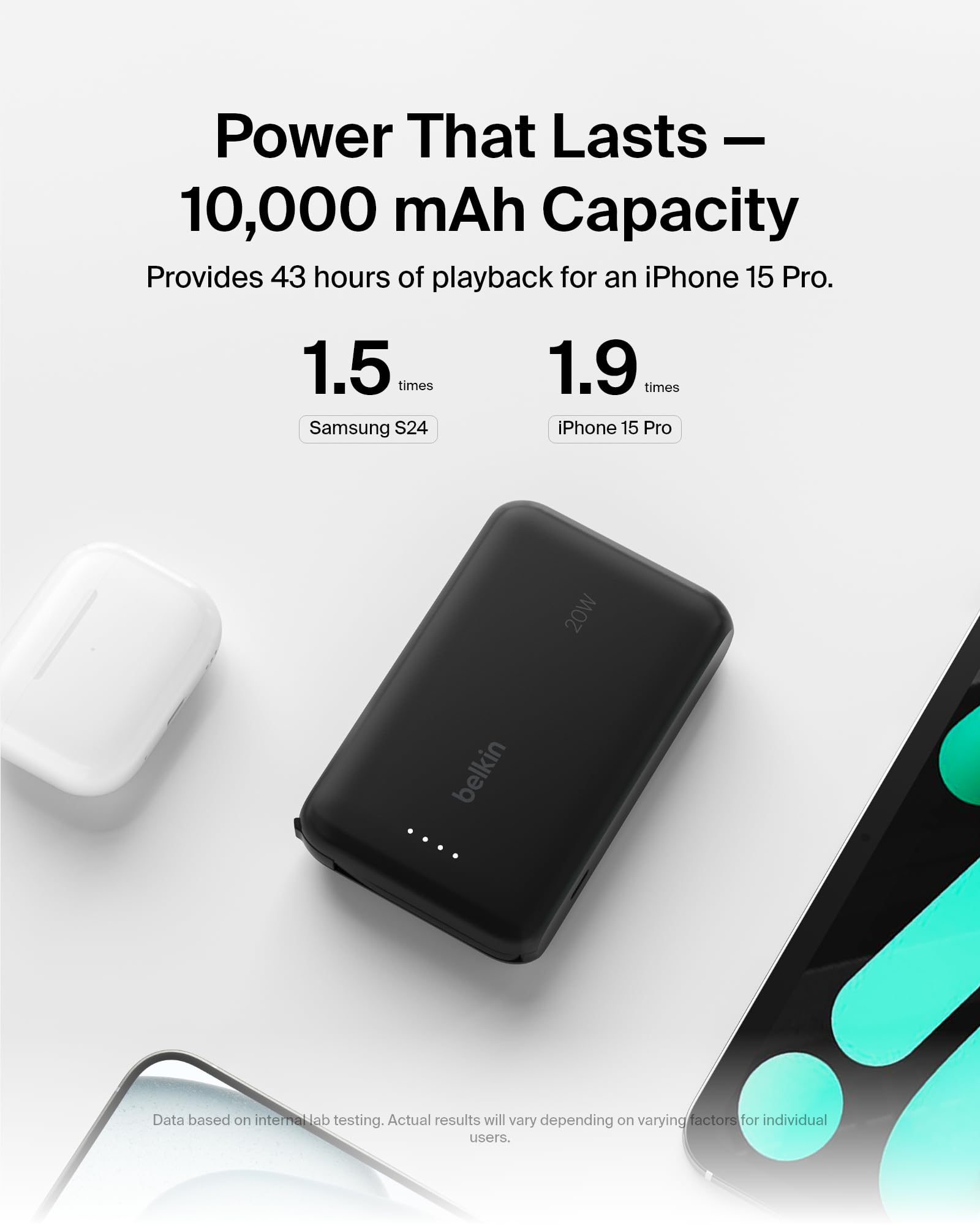 Foto 4 pulgar | Batería Externa Belkin 10k Pd 20w Con Cable Integrado Para Iphone - Venta Internacional.
