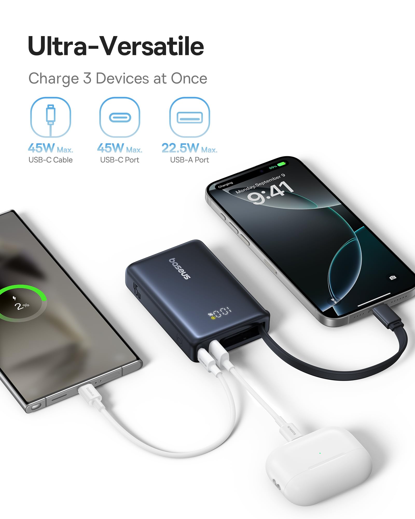 Foto 4 pulgar | Banco De Energía Baseus Picogo De 10000 Mah, 45 W, 3 Salidas Con Cable Usb-c - Venta Internacional.