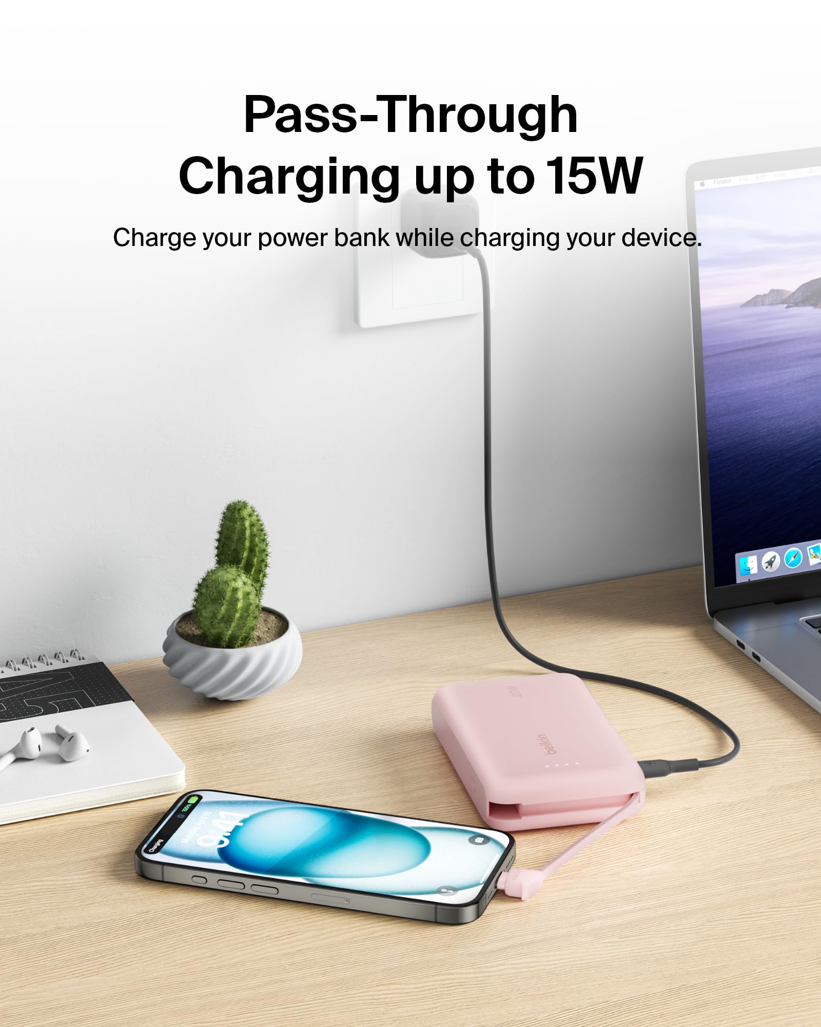 Foto 5 | Batería Externa Belkin 10k Pd 20w Con Cable Integrado Para Iphone - Venta Internacional.