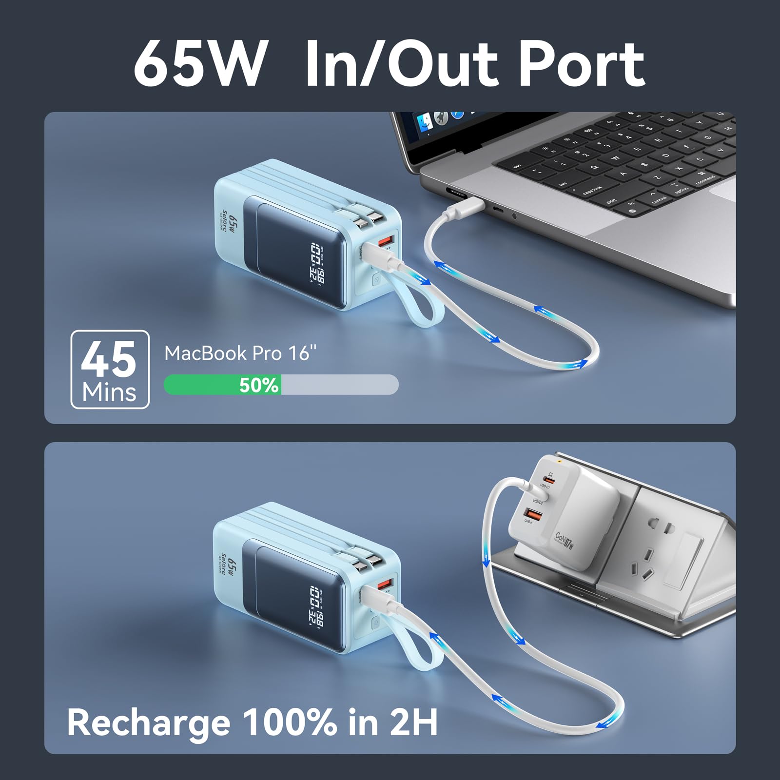Foto 2 | Cargador Portátil Selore&s-global Power Bank De 65 W, 18400 Mah - Venta Internacional.