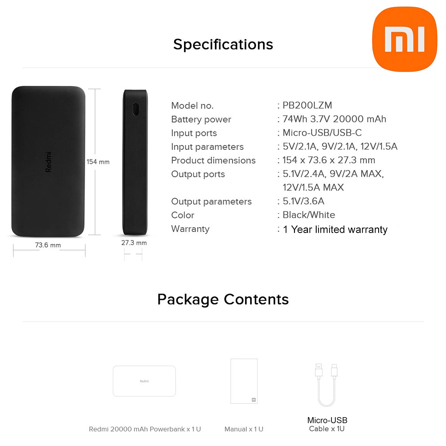 Foto 8 pulgar | Banco De Energía Xiaomi Redmi 20000mah 74wh 18w Dual Usb - Venta Internacional.