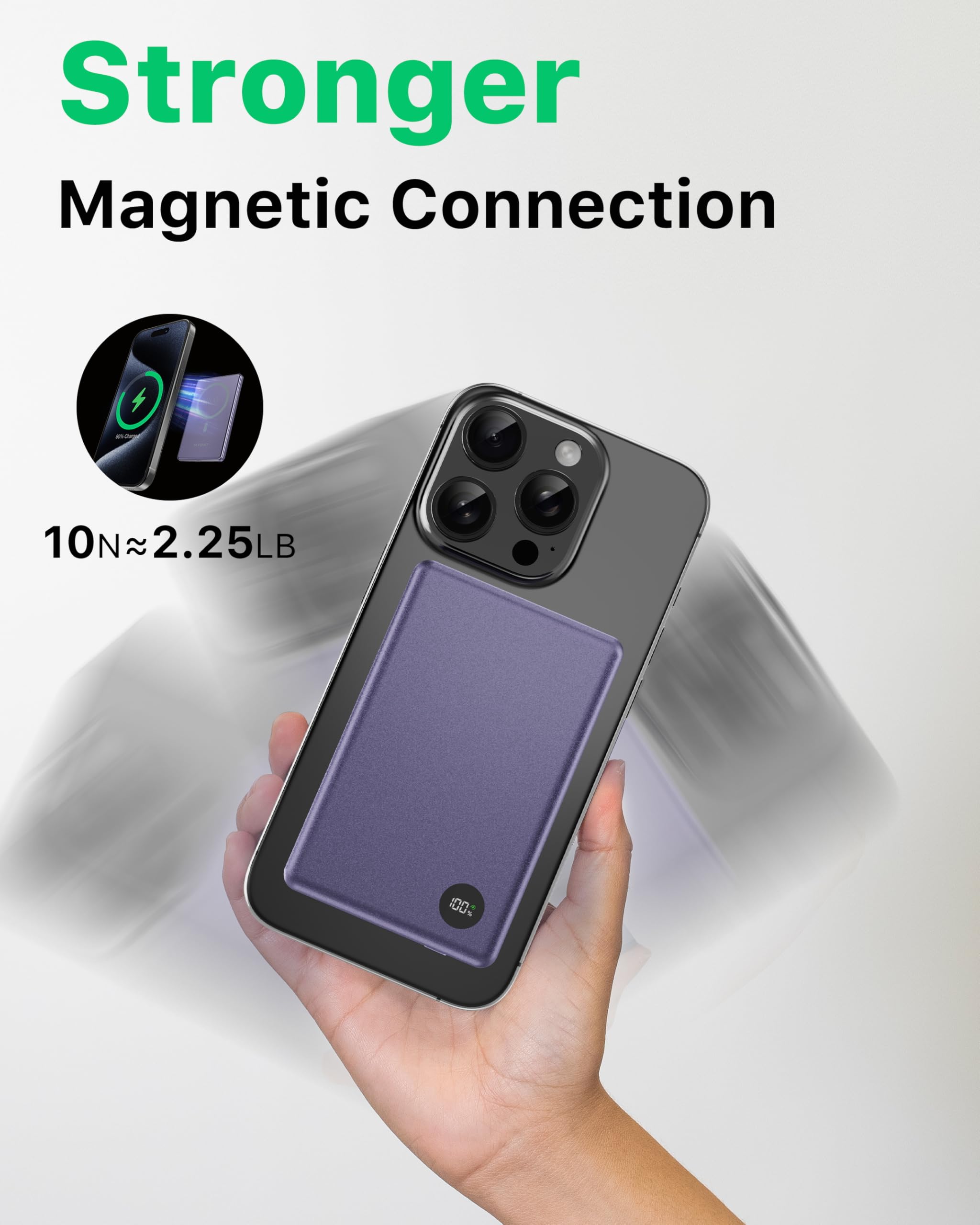 Foto 5 pulgar | Cargador Portátil Mybat Magnetic De 10000 Mah, Banco De Energía Inalámbrico - Venta Internacional.