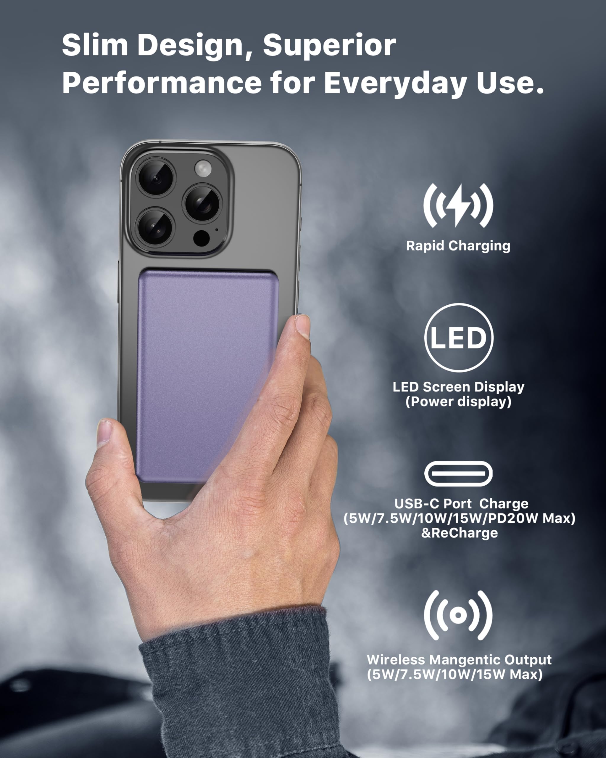 Foto 6 pulgar | Cargador Portátil Mybat Magnetic De 10000 Mah, Banco De Energía Inalámbrico - Venta Internacional.