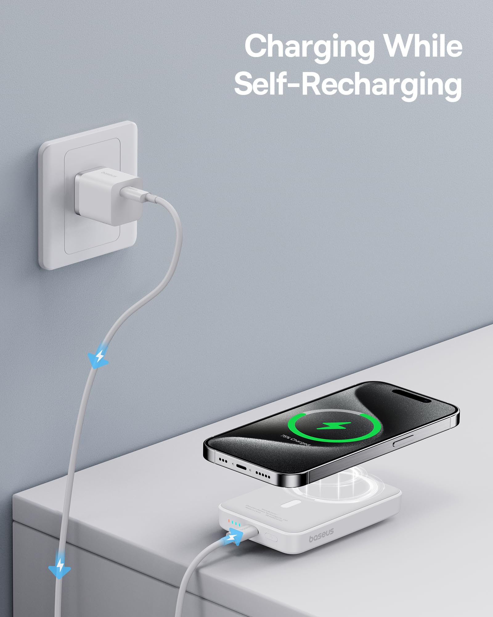 Foto 4 | Cargador Portátil Inalámbrico Baseus Magnetic 10000 Mah Pd 20w - Venta Internacional.