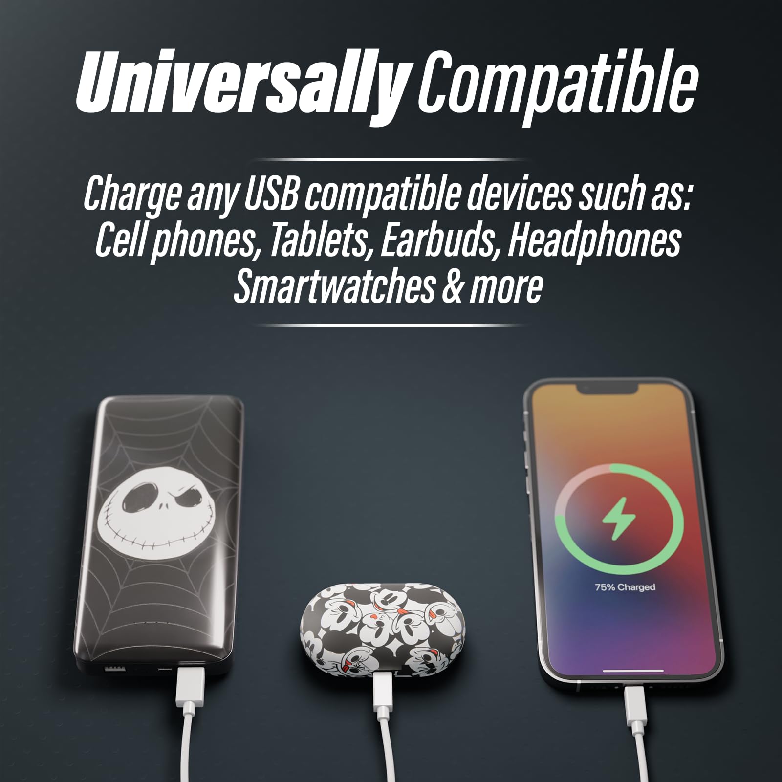 Foto 7 pulgar | Power Bank Disney La Pesadilla Antes de Navidad de Tim Burton - Venta Internacional