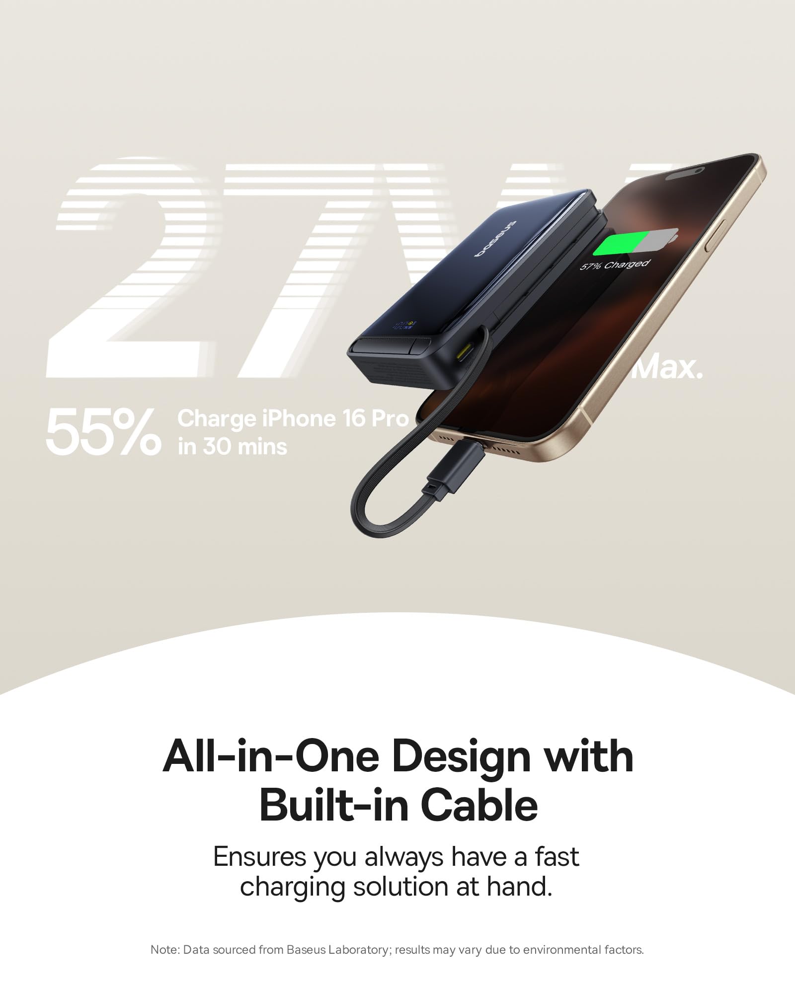 Foto 5 pulgar | Cargador Portátil Baseus Nomos P2 10,000mah 30w Para Iphone - Venta Internacional.