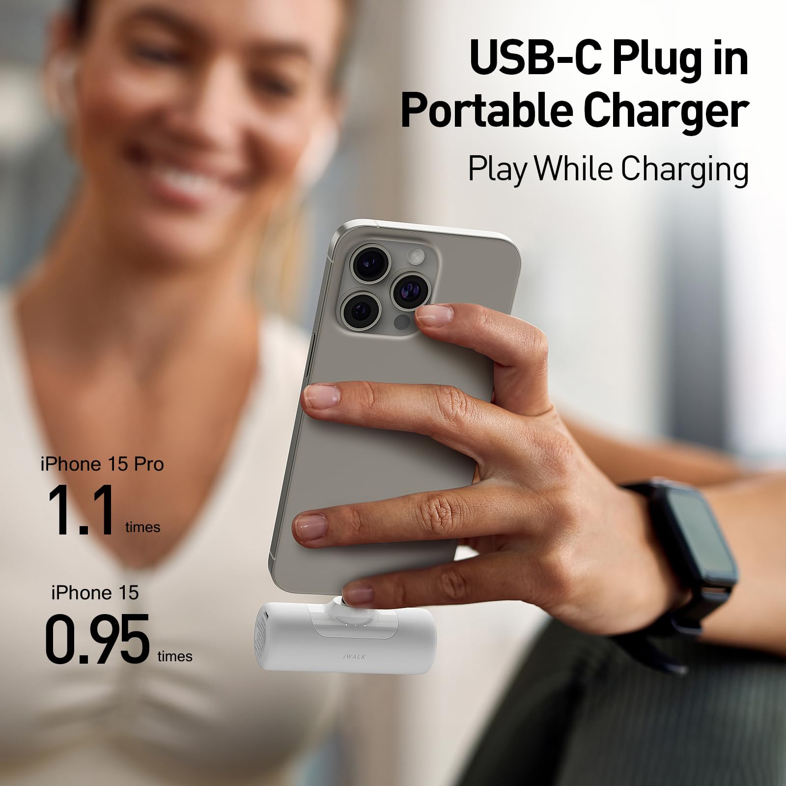 Foto 4 pulgar | Cargador Portátil Iwalk Power Bank De 4500 Mah Para Iphone 15/16 - Venta Internacional.