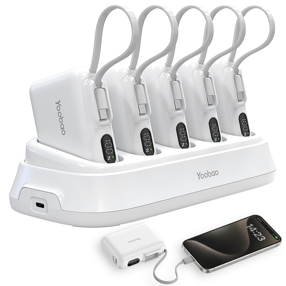 Foto 2 pulgar | Estación De Carga Yoobao Con 5 Baterías Externas Usb-c De 10000 Mah - Venta Internacional.