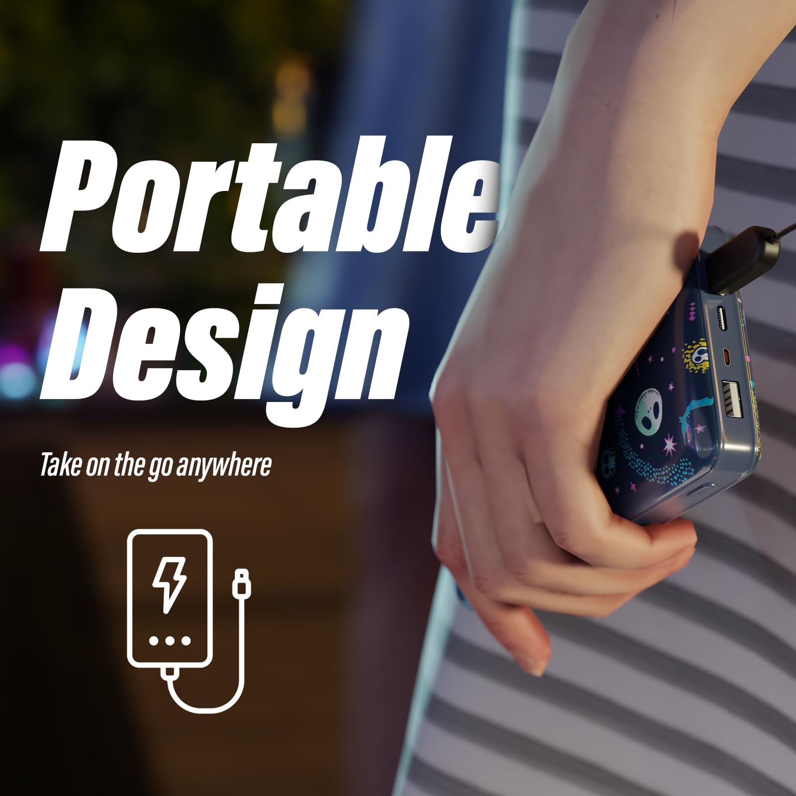 Foto 4 pulgar | Power Bank Disney La Pesadilla Antes de Navidad de Tim Burton - Venta Internacional