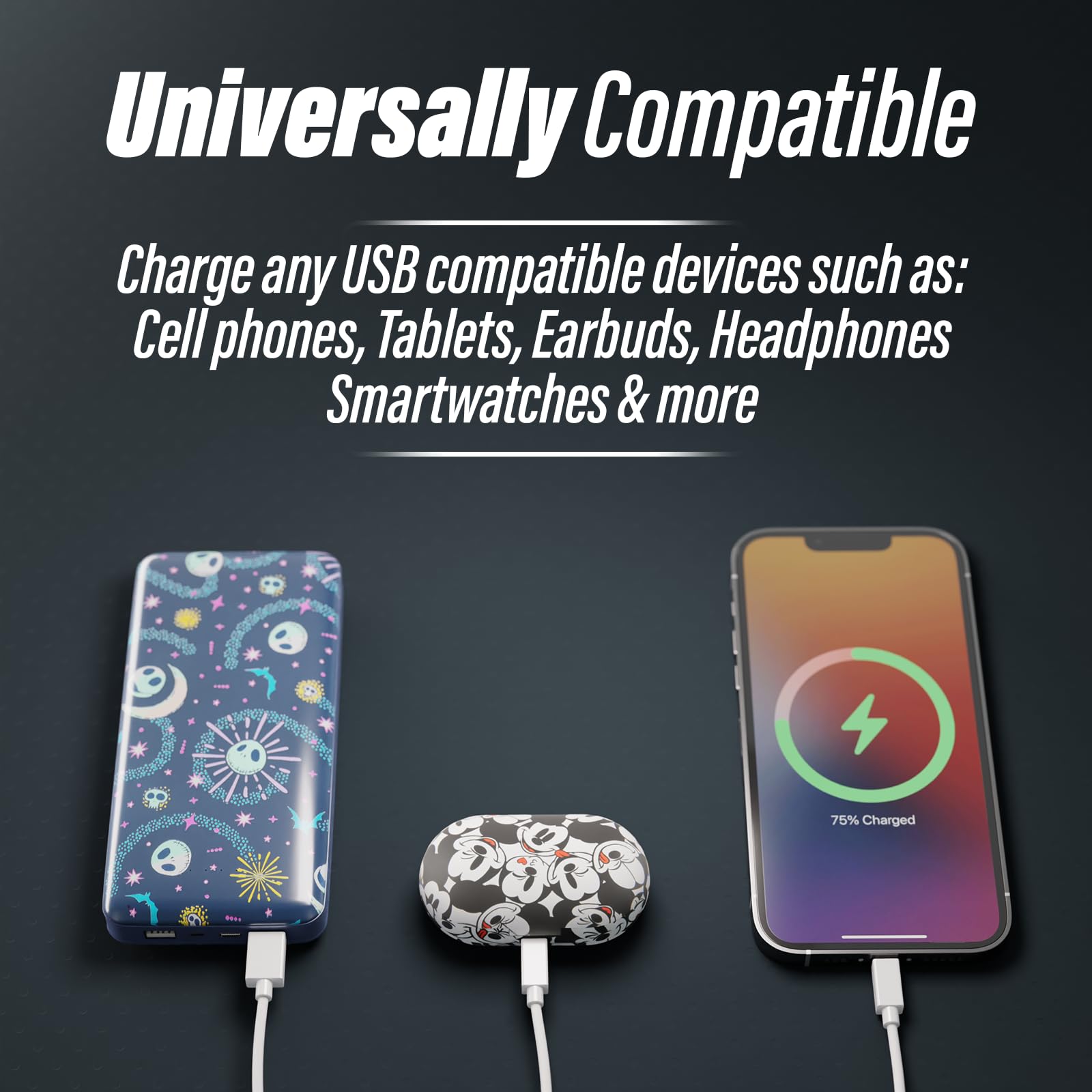 Foto 7 pulgar | Power Bank Disney La Pesadilla Antes de Navidad de Tim Burton - Venta Internacional