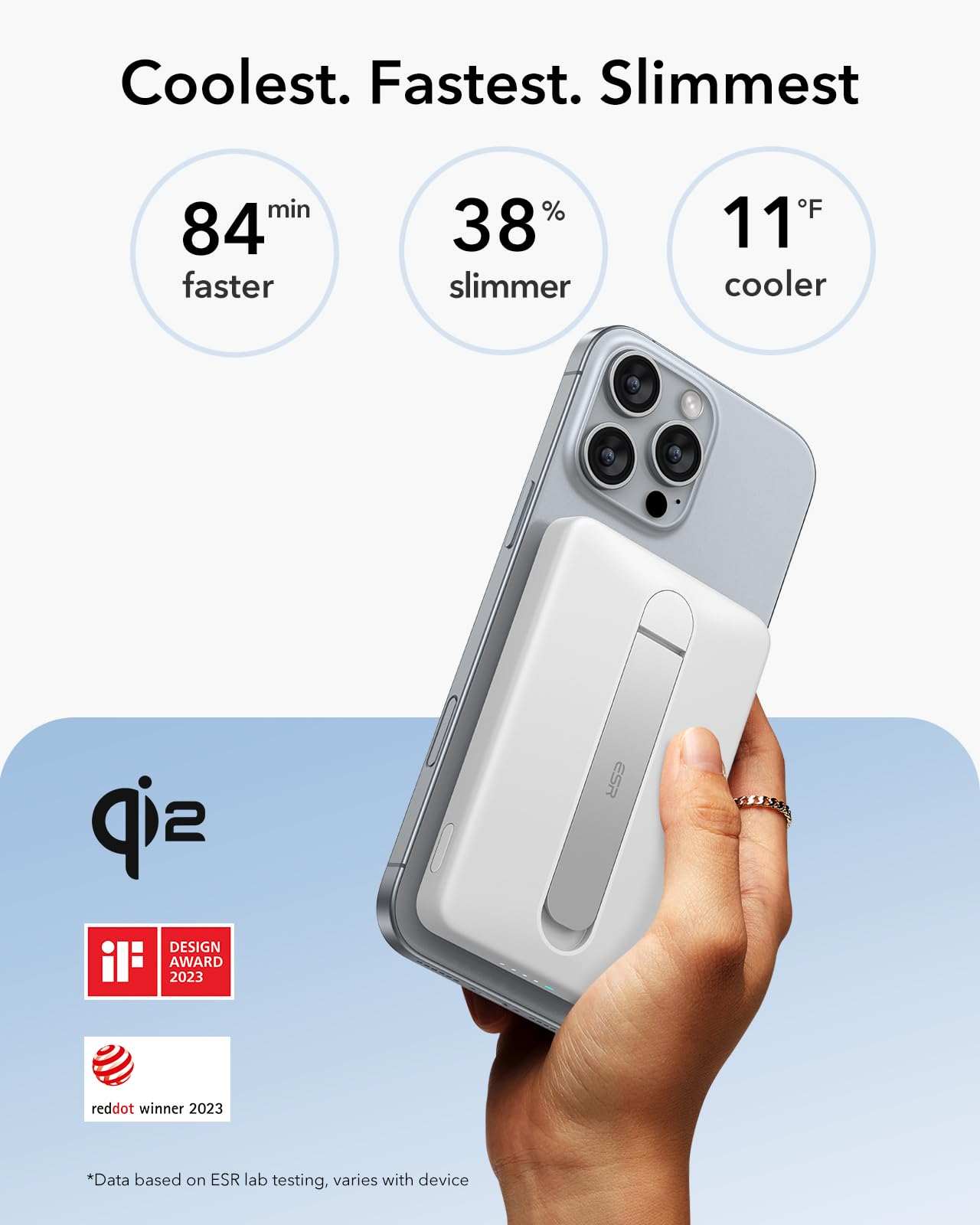 Foto 3 pulgar | Power Bank Esr Magsafe De 5000 Mah Con Soporte Para Iphone, Color Blanco - Venta Internacional.