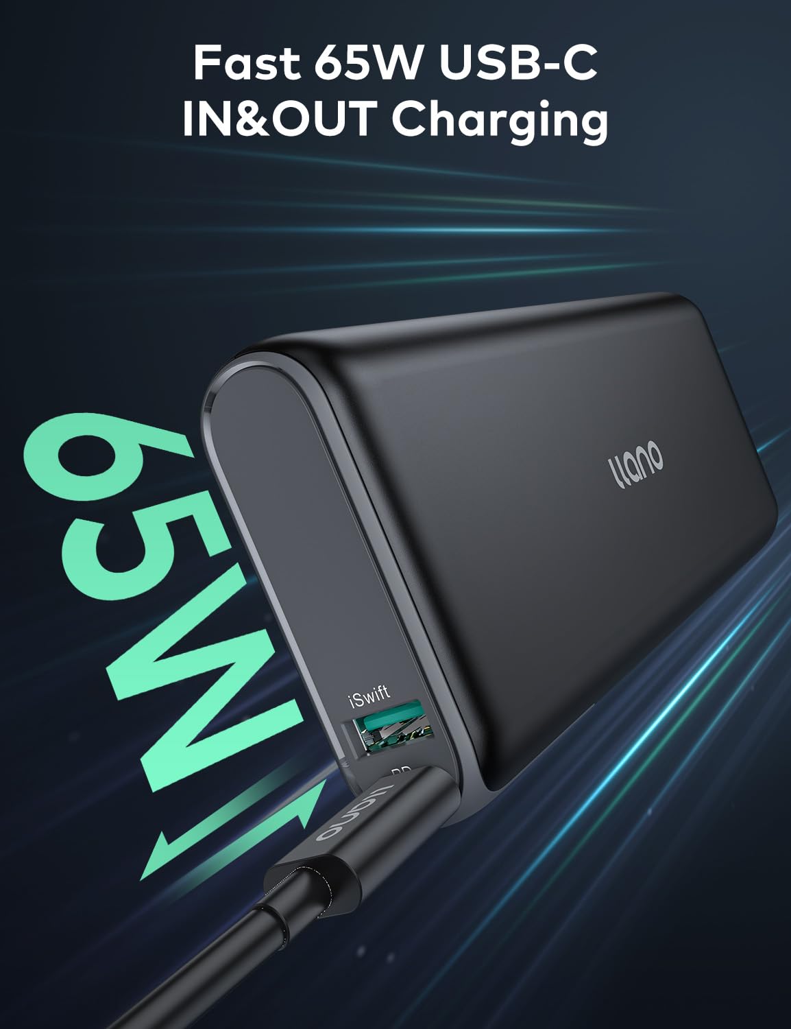 Foto 2 | Cargador Portátil Para Portátil Llano Power Bank De 65 W, 2000 Mah - Venta Internacional.